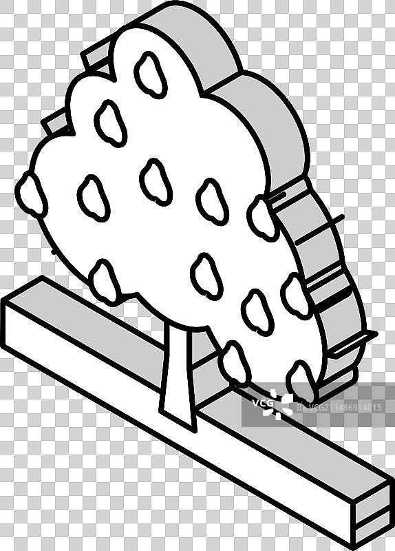 2.5D梨树等距图标图片素材