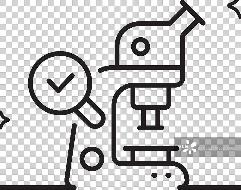 显微镜线性图标，实验室设备标志图片素材