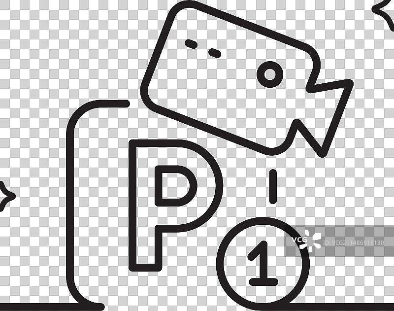 带视频监控线的停车场图标图片素材