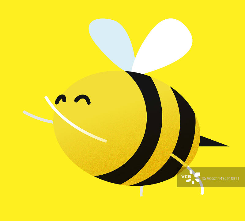 黄色背景上飞舞的蜜蜂矢量免抠元图片素材