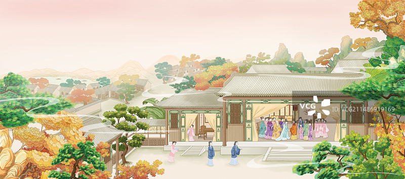 红楼梦之黛玉进贾府图片素材