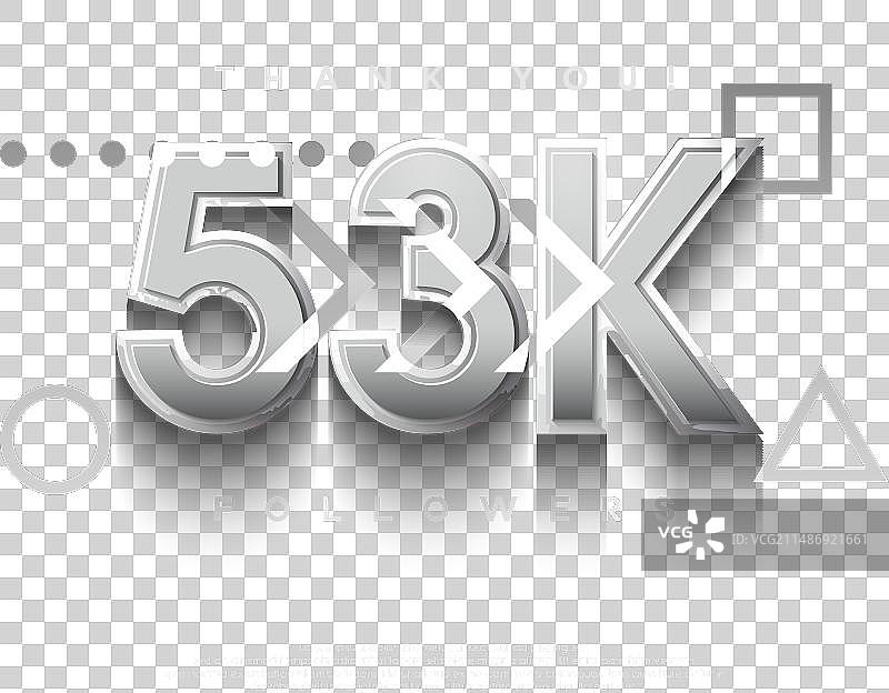 感谢53k粉丝的银色背景图片素材