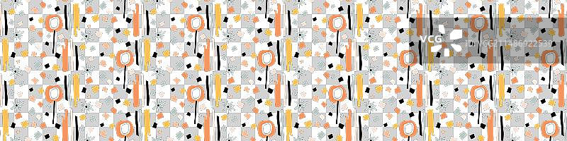 世纪中期现代花卉无缝图案图片素材