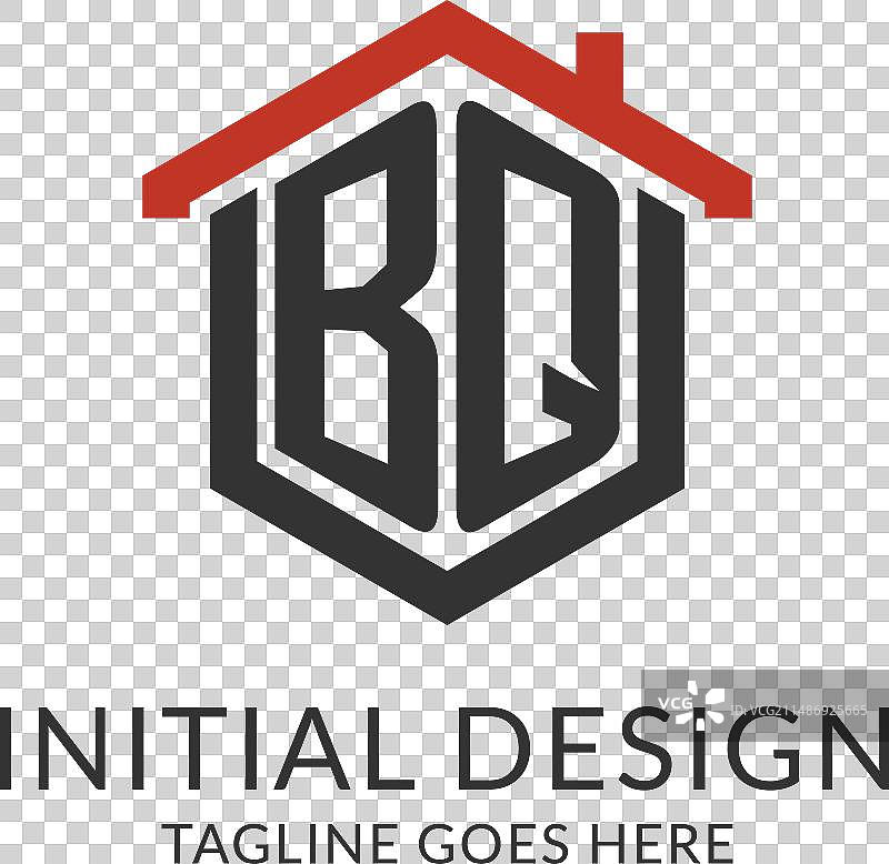 首字母BQ会标，房屋屋顶六边形图片素材