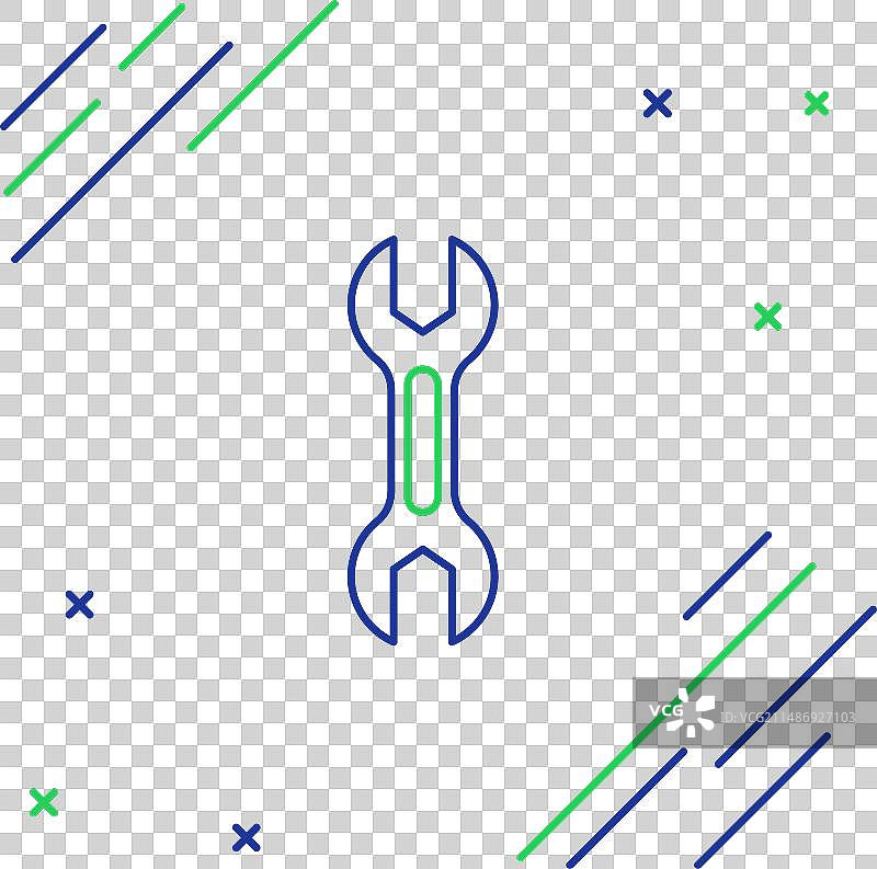 白色背景扳手线条图标图片素材