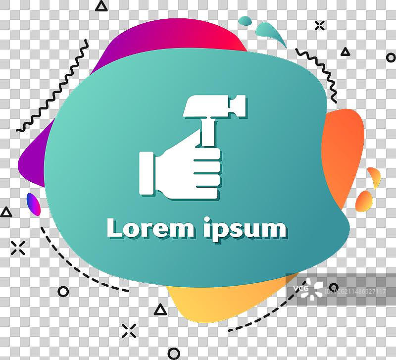 白色锤子图标，白色背景上孤立图片素材