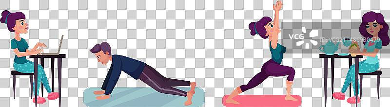 男女角色日常生活系列图片素材