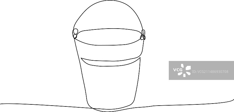 水桶盆建筑清洁单线艺术图片素材