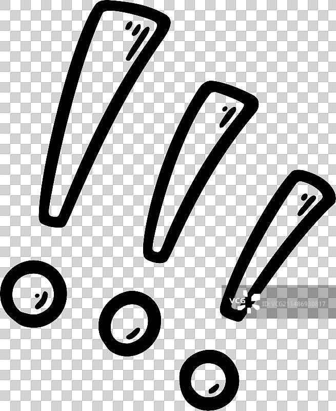 手写的尖叫感叹号涂鸦图片素材