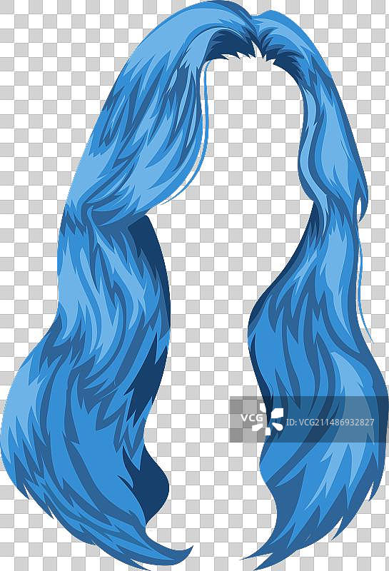 蓝色头发图片素材