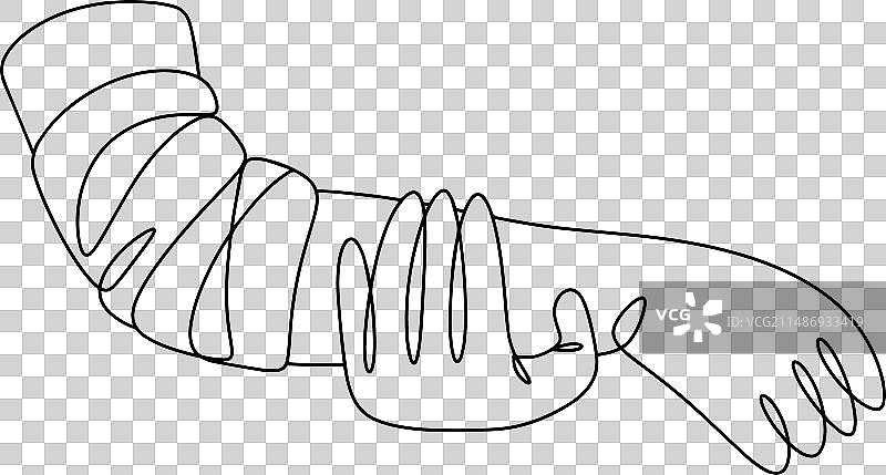 石膏手单线图片素材