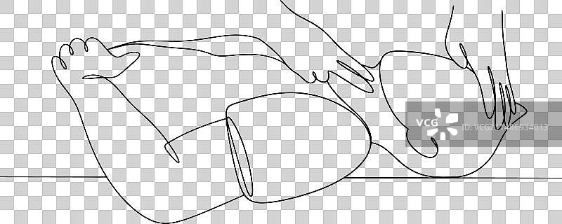 颈动脉脉搏测量单线图图片素材