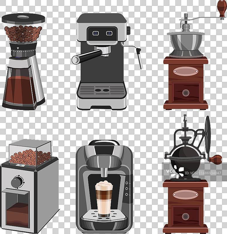 咖啡机和咖啡研磨器合集图片素材