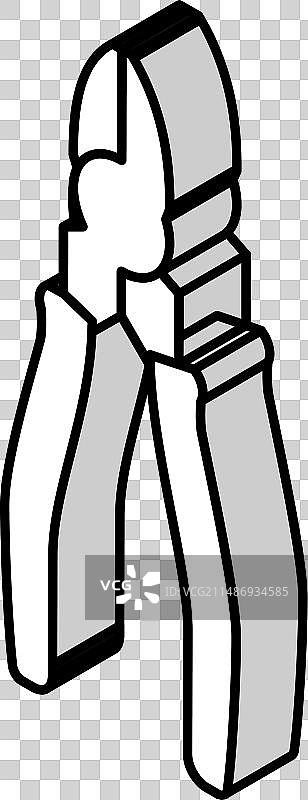 2.5D电工钳图标图片素材