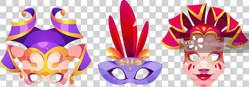化装舞会或节日的狂欢节面具图片素材