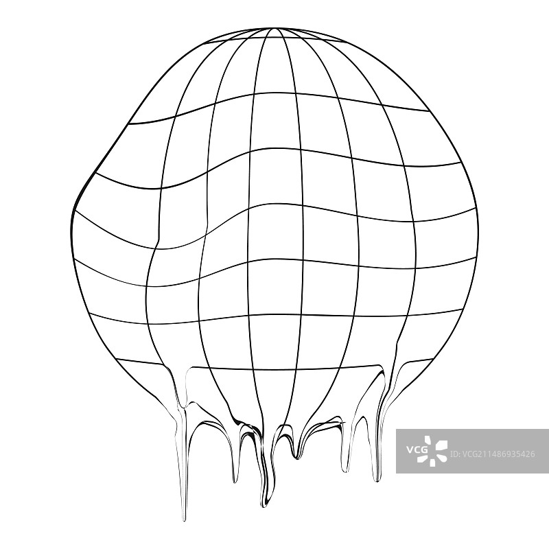 融化的地球图标：扭曲的地球星球图片素材