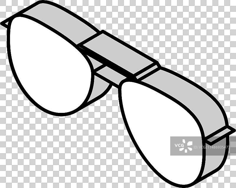 飞行员眼镜光学2.5D图标图片素材