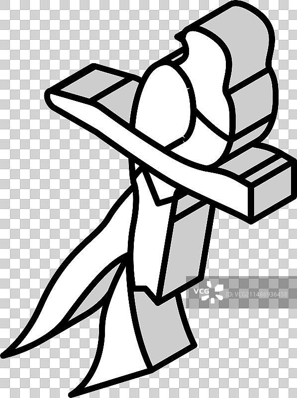 格查尔鸟异国情调2.5D图标图片素材