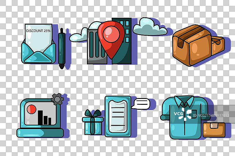 期待已久的购物图标设计图片素材