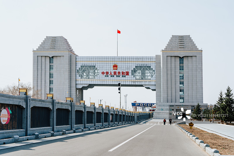 满洲里国门景区图片素材