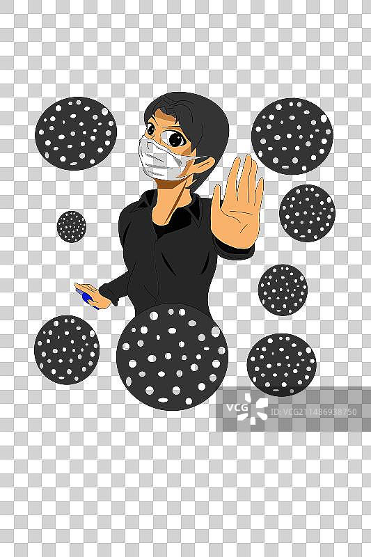 病毒卡通男孩图片素材