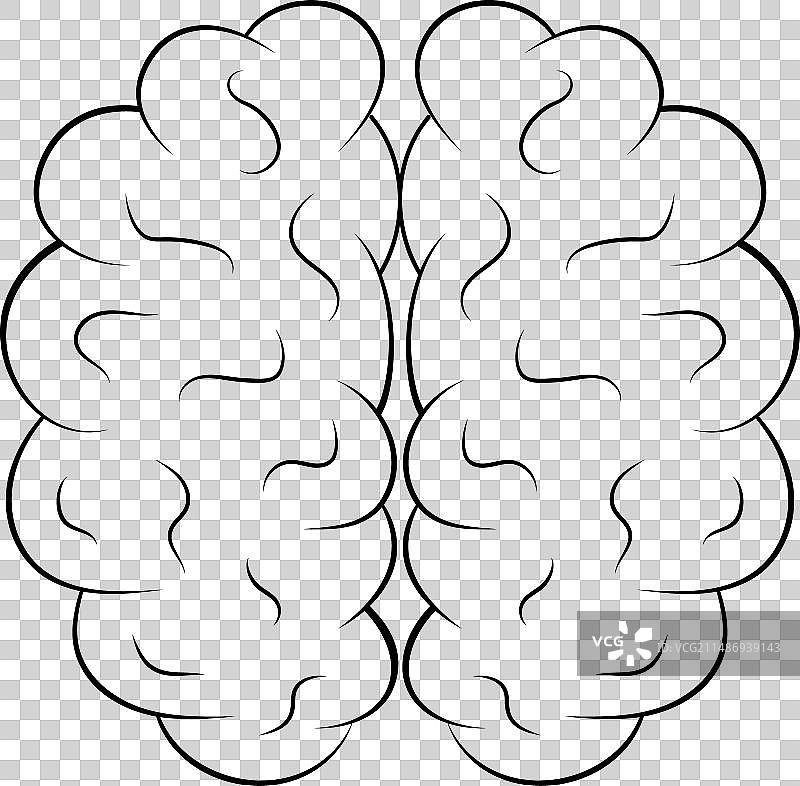 创意新颖想法人脑线性图标图片素材