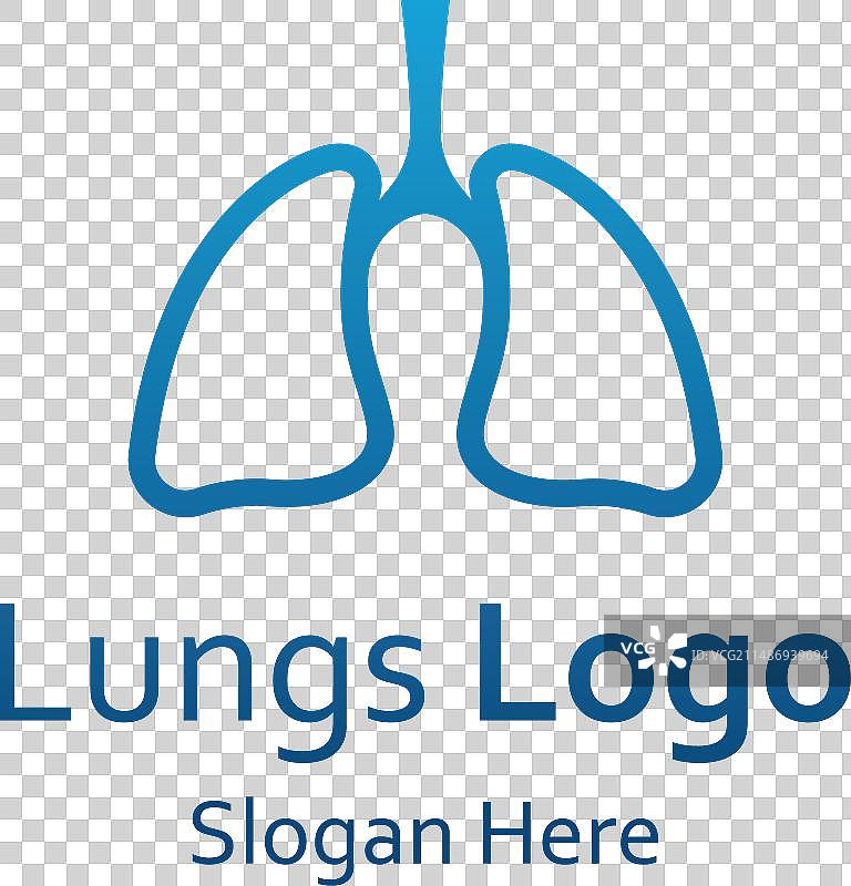 肺部健康和肺部护理标志图标设计图片素材