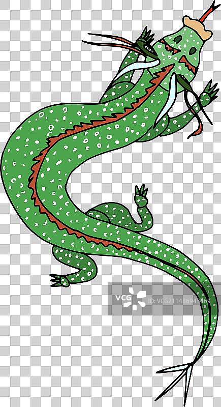 蠕动爬行的龙蜥涂鸦图片素材