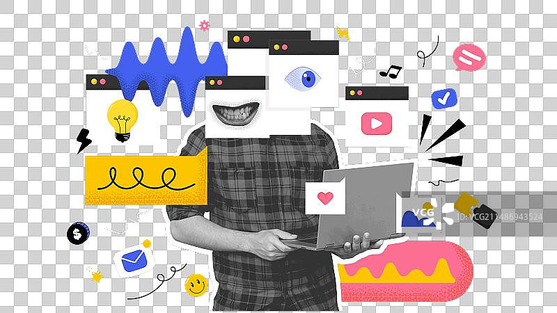 创意艺术拼贴海报设计图片素材