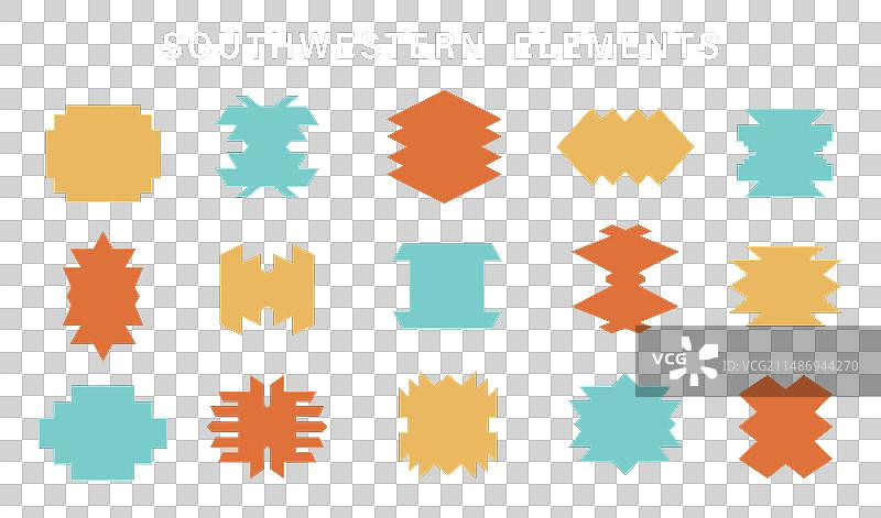 阿兹特克纳瓦霍部落形状西南符号集图片素材