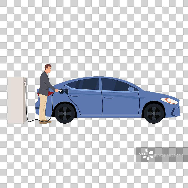 电动汽车充电站充电图片素材