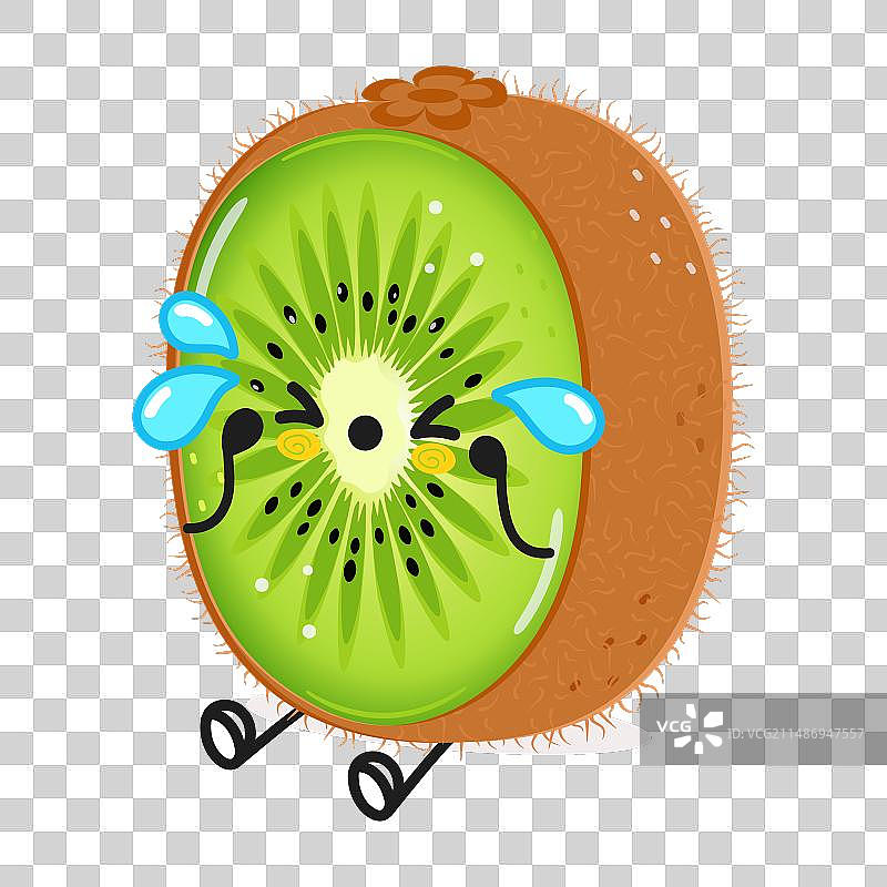 手绘悲伤的猕猴桃角色图片素材
