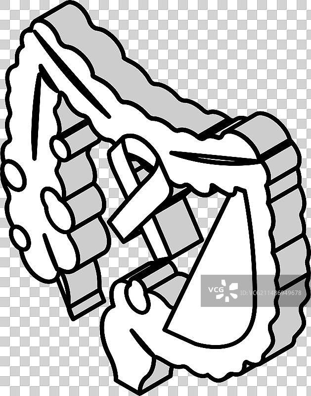 结直肠癌2.5D图标图片素材