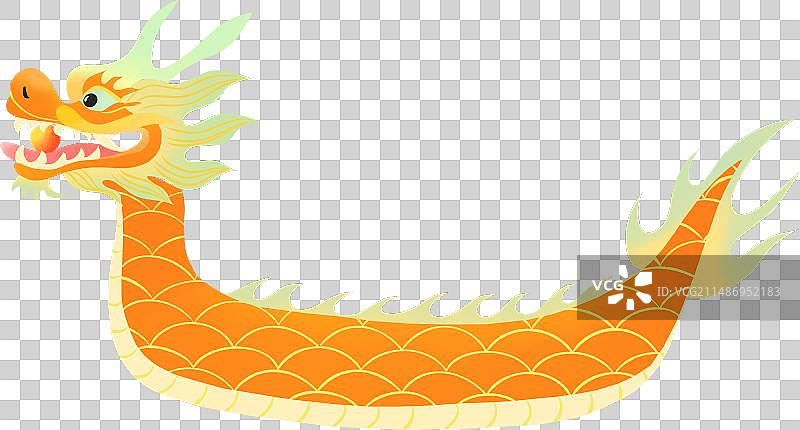 一艘端午节龙船龙舟手绘插画图片素材