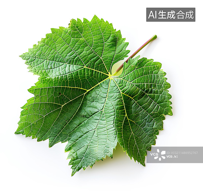 【AI数字艺术】白色背景下的叶子特写镜头图片素材