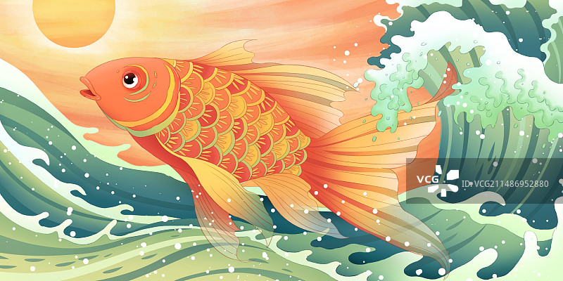中国风锦鲤鱼图片素材