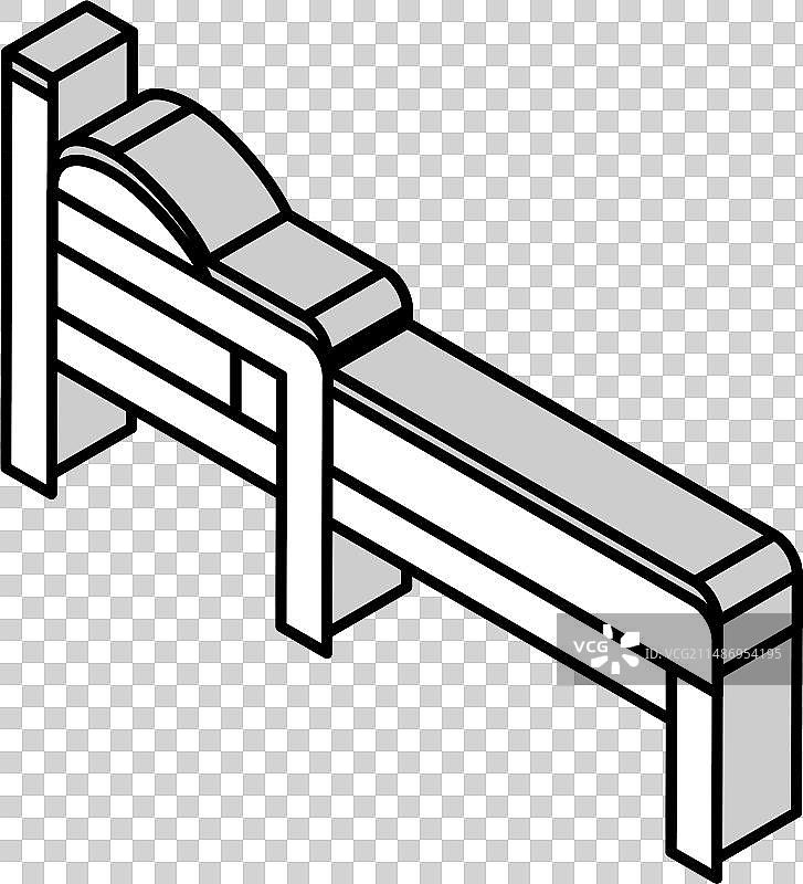 幼儿床架儿童卧室2.5D图标图片素材