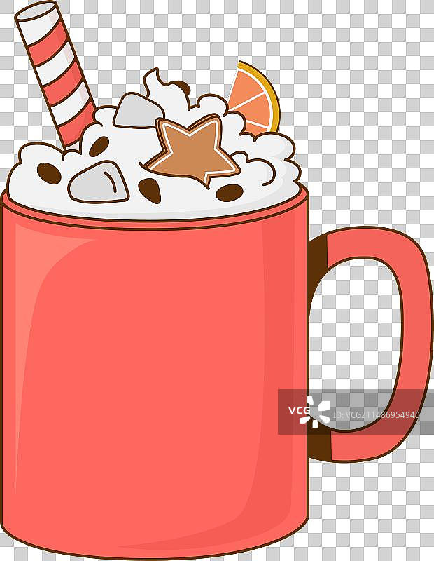 圣诞复古卡通咖啡杯图片素材