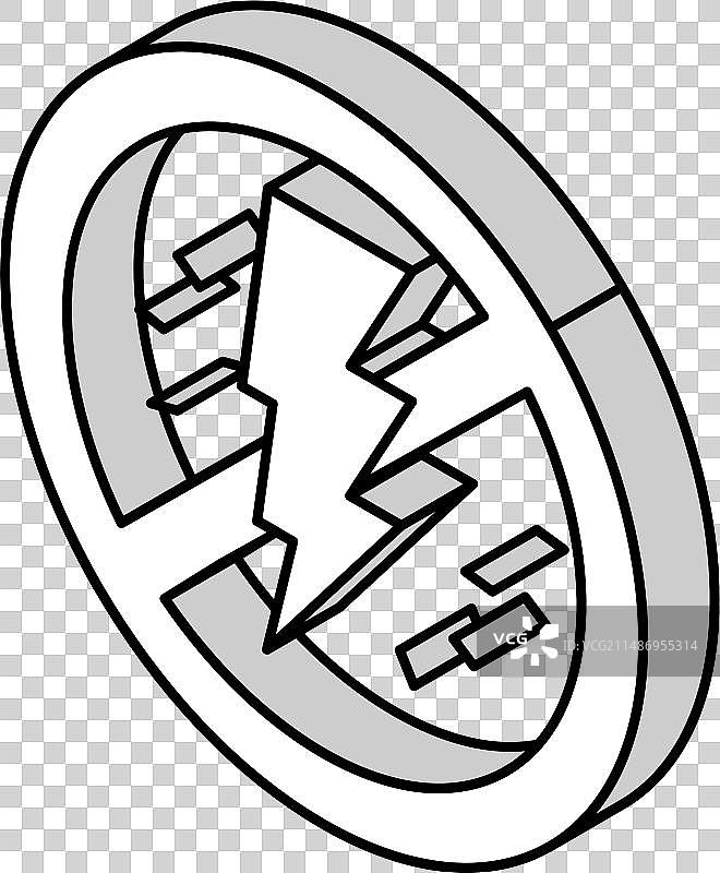 电力警报2.5D图标图片素材