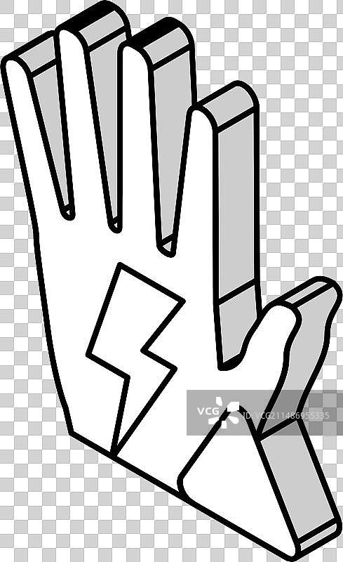 小心触电2.5D图标图片素材