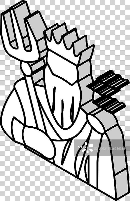 海神波塞冬希腊神话2.5D图标图片素材