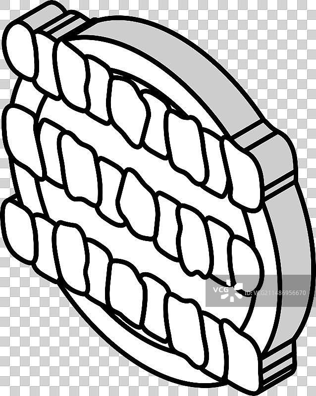 日式烤鸡肉串2.5D图标图片素材