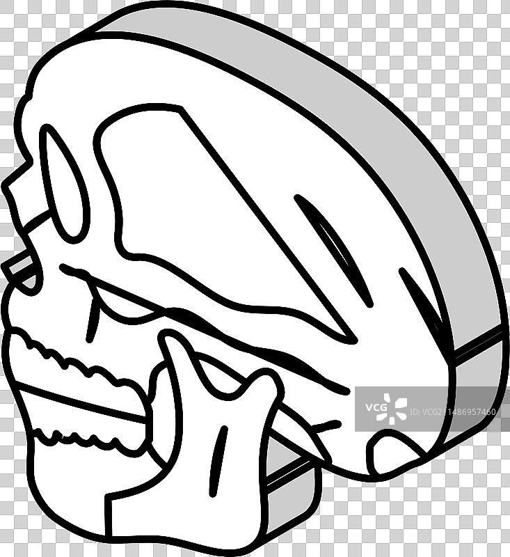 复古2.5D风格骷髅纹身图案图片素材