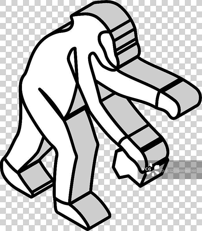 南方古猿人类进化2.5D图标图片素材