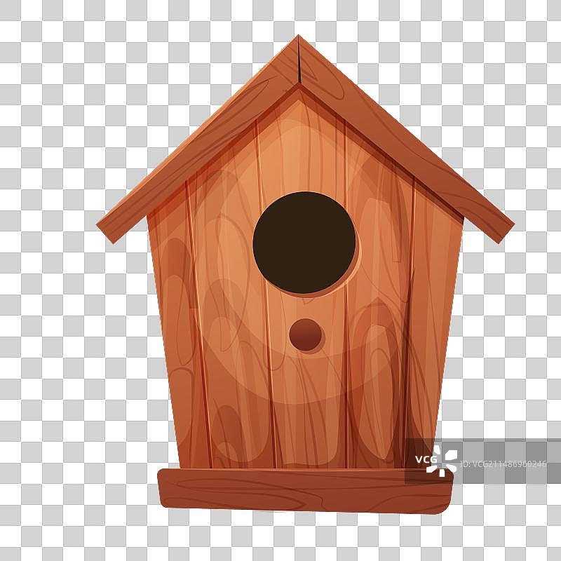 空木制鸟巢屋图片素材