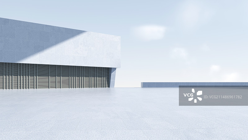 3D现代城市建筑及广场空地背景图图片素材