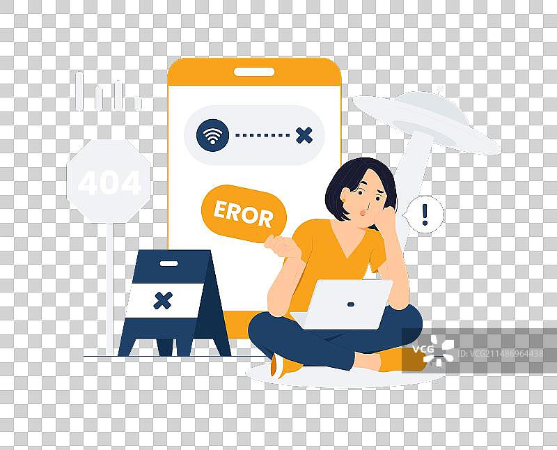 404错误页面：断开连接的文件未找到图片素材