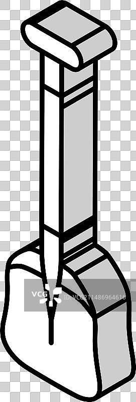 雪铲登山探险2.5D图片素材