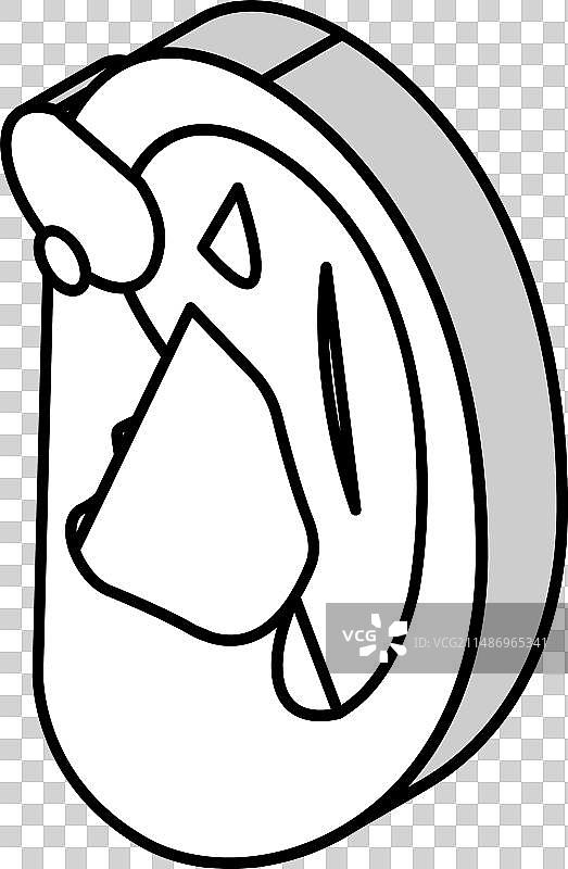 耳廓前穿孔耳环2.5D图标图片素材