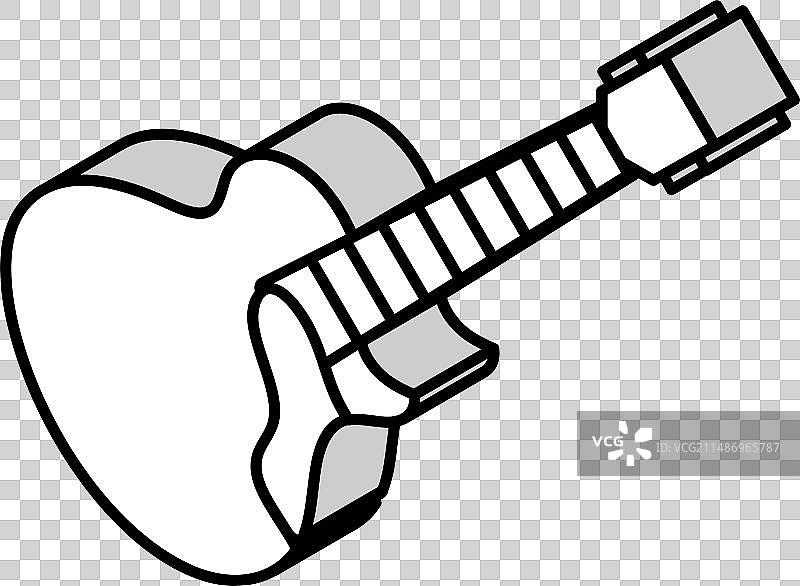 复古音乐2.5D电吉他图标图片素材